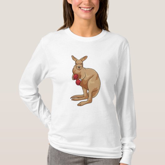 Kangaroo als Boxer mit Boxhandschuhen T-Shirt (Vorderseite)