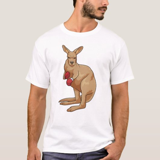 Kangaroo als Boxer mit Boxhandschuhen T-Shirt (Vorderseite)