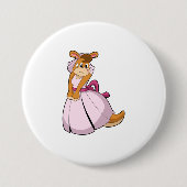 Kangaroo als Braut mit Hochzeitskleid Button (Vorderseite)