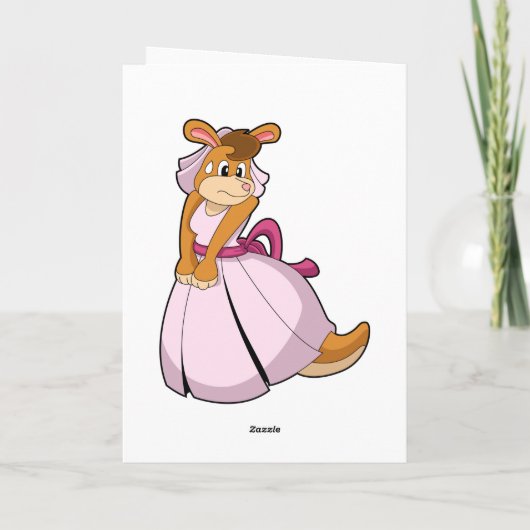 Kangaroo als Braut mit Hochzeitskleid Karte (Rückseite)