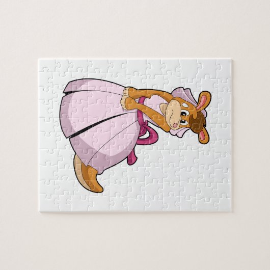 Kangaroo als Braut mit Hochzeitskleid Puzzle (Horizontal)