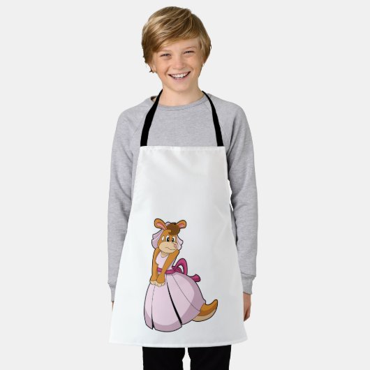 Kangaroo als Braut mit Hochzeitskleid Schürze (Getragen)