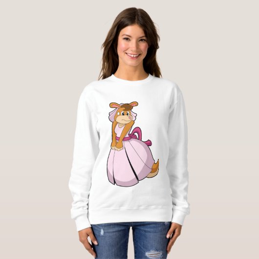 Kangaroo als Braut mit Hochzeitskleid Sweatshirt (Vorne ganz)