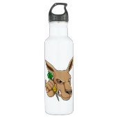 Kangaroo als Dart-Spieler mit Dart Edelstahlflasche (Vorderseite)