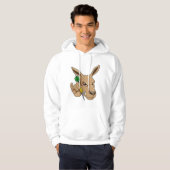 Kangaroo als Dart-Spieler mit Dart Hoodie (Vorne ganz)