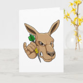 Kangaroo als Dart-Spieler mit Dart Karte (Gelbe Blume)