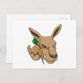 Kangaroo als Dart-Spieler mit Dart Postkarte (Vorne/Hinten)