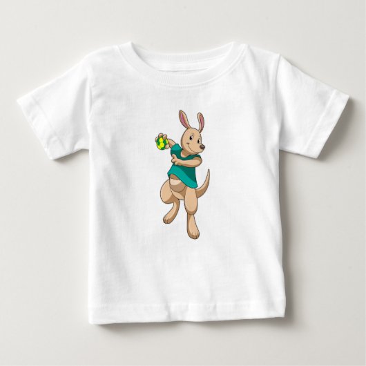 Kangaroo als Handballspieler mit Handball Baby T-shirt (Vorderseite)