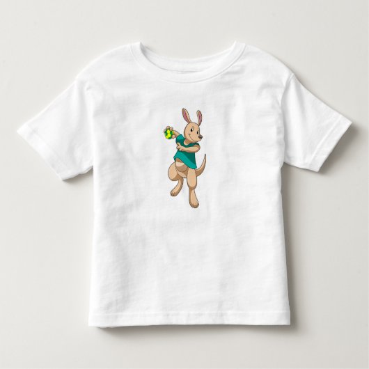 Kangaroo als Handballspieler mit Handball Kleinkind T-shirt (Vorderseite)