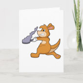 Kangaroo als Koch mit Pan Karte (Vorderseite)