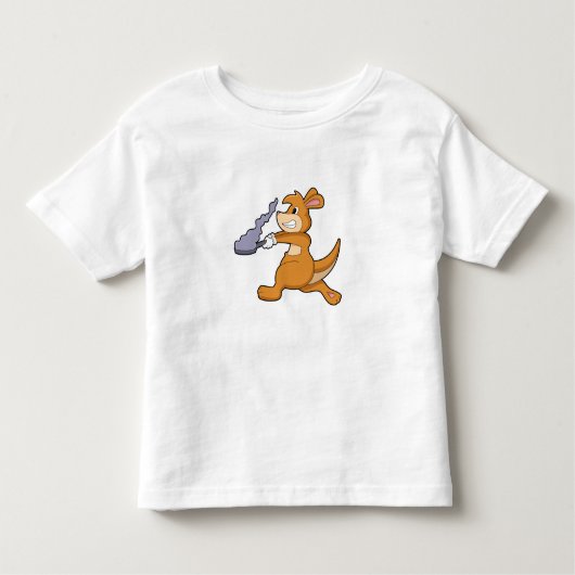 Kangaroo als Koch mit Pan Kleinkind T-shirt (Vorderseite)