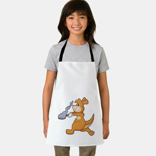 Kangaroo als Koch mit Pan Schürze (Insitu)