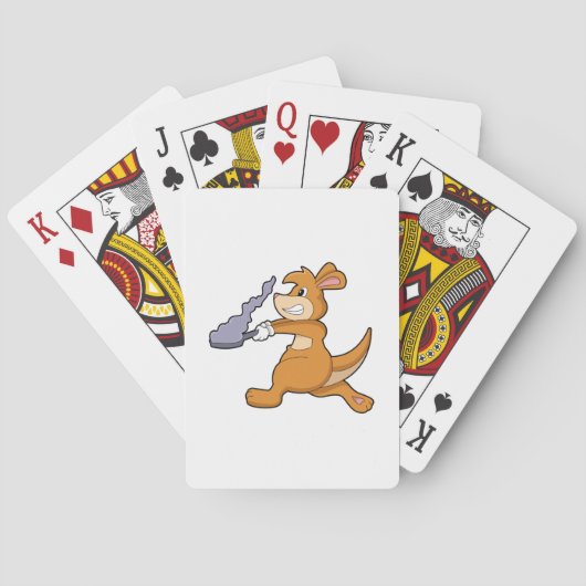 Kangaroo als Koch mit Pan Spielkarten (Rückseite)