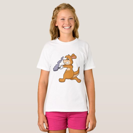 Kangaroo als Koch mit Pan T-Shirt (Vorne ganz)