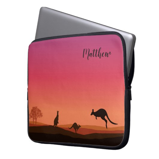 Kangaroo als Personalisierter Laptop-Deckenschlauc Laptopschutzhülle (Vorderseite Links)