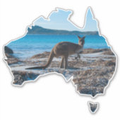 Kangaroo am Strand Lucky Bay Australien Aufkleber (Vorderseite)