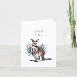 Kangaroo Animals Kinderdusche Danke Note Card
