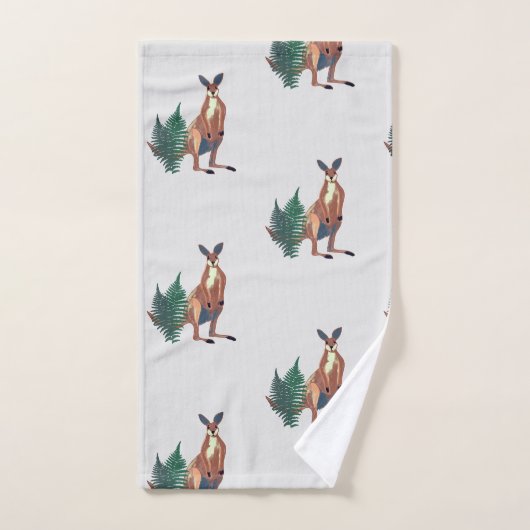 Kangaroo, Art australischer Tiere Badhandtuch Set (Handtuch)