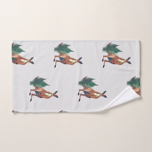 Kangaroo, Art australischer Tiere Badhandtuch Set (Handtuch)