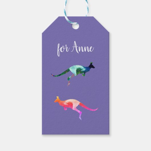 Kangaroo Art Gift Tags Geschenkanhänger (Vorderseite)