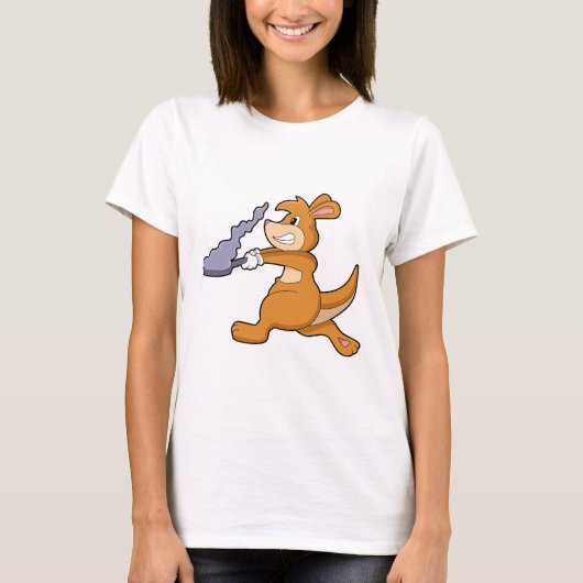 Kangaroo as Cook with Pan T-Shirt (Vorderseite)