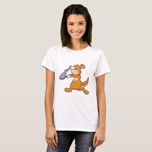 Kangaroo as Cook with Pan T-Shirt (Vorne ganz)