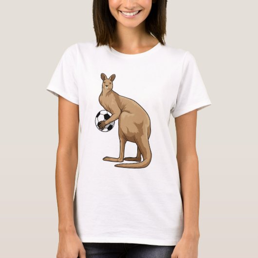 Kangaroo at Soccer Sports T-Shirt (Vorderseite)