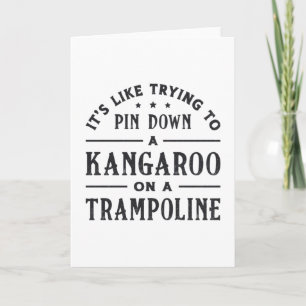 Kangaroo auf Trampolin Gymnastikreise Geschenk Karte