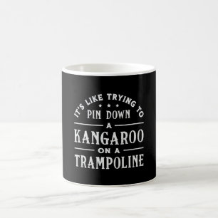 Kangaroo auf Trampolin Gymnastikreise Kaffeetasse