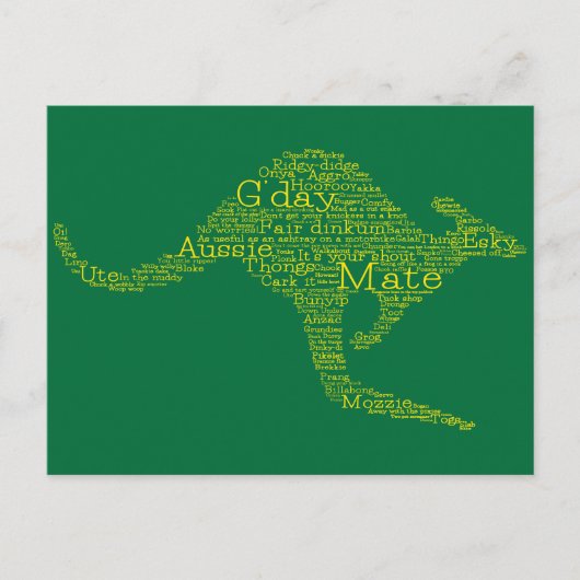 Kangaroo aus australischer Slang Postkarte (Vorderseite)