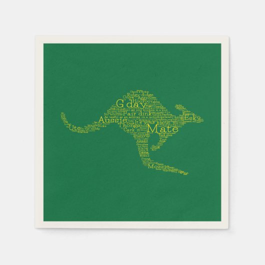 Kangaroo aus australischer Slang Serviette (Vorderseite)