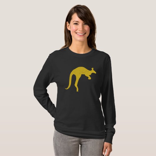 Kangaroo Aussie Australia Roo Yellow Kangaroo T-Shirt (Vorne ganz)