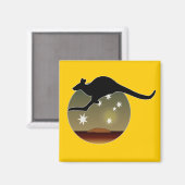 Kangaroo Aussie Icon Magnet (Vorderseite/Rückseite)