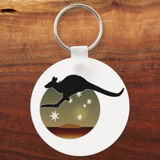 Kangaroo Aussie Icon Schlüsselring Schlüsselanhänger (Vorderseite)