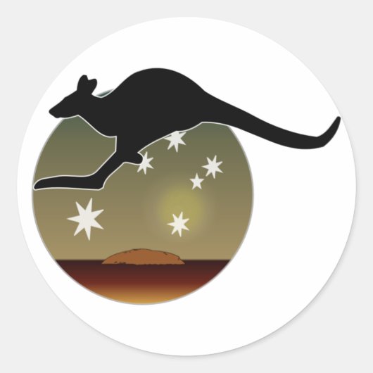Kangaroo Aussie Icon Stickers (Vorderseite)