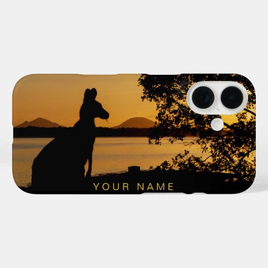 Kangaroo Australia Black & Gold Sunset Silhouette Case-Mate iPhone Hülle (Rückseite (Horizontal))