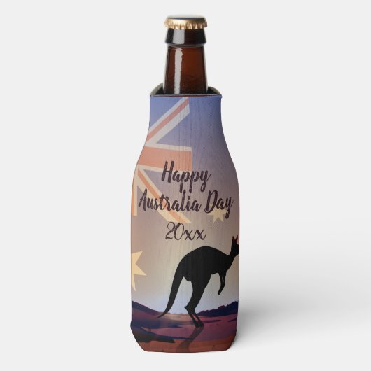 Kangaroo Australia Day Flaschenkühler (Flaschenvorderseite)