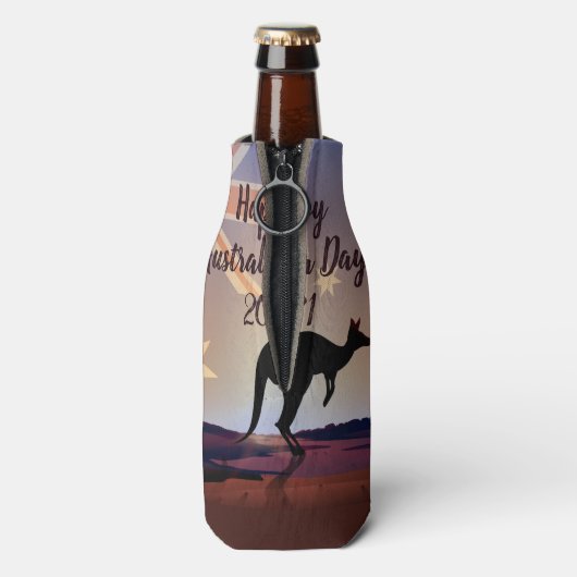 Kangaroo Australia Day Flaschenkühler (Flasche Rückseite)