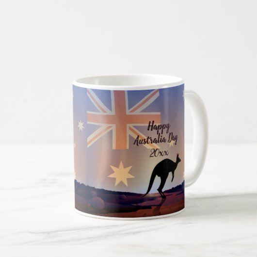Kangaroo Australia Day Kaffeetasse (VorderseiteRechts)