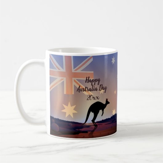 Kangaroo Australia Day Kaffeetasse (Links)