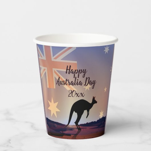 Kangaroo Australia Day Pappbecher (Rückseite)