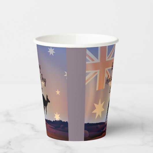 Kangaroo Australia Day Pappbecher (Links)