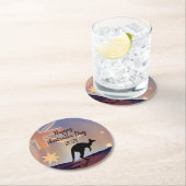 Kangaroo Australia Day Runder Pappuntersetzer (Vor Ort)