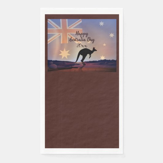Kangaroo Australia Day Serviette (Vorderseite)