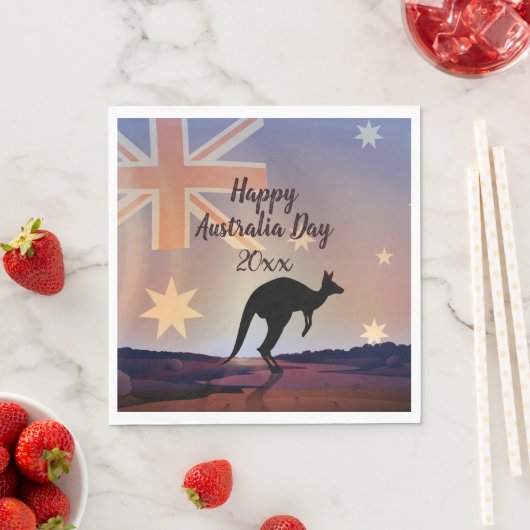 Kangaroo Australia Day Serviette (Beispiel)