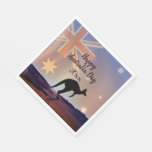 Kangaroo Australia Day Serviette (Ecke)