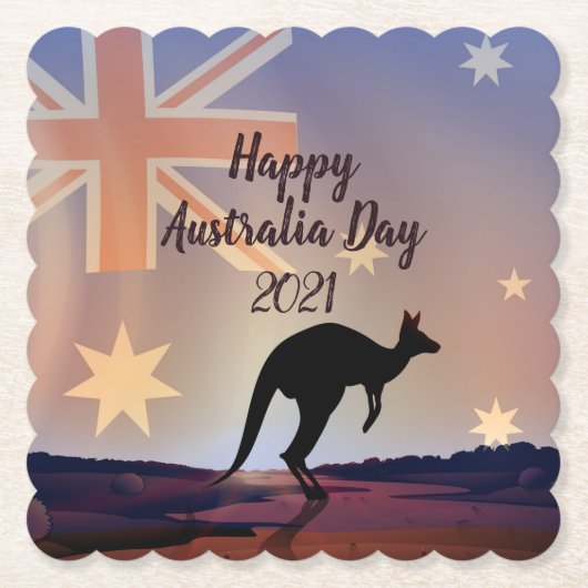 Kangaroo Australia Day Untersetzer (Vorderseite)