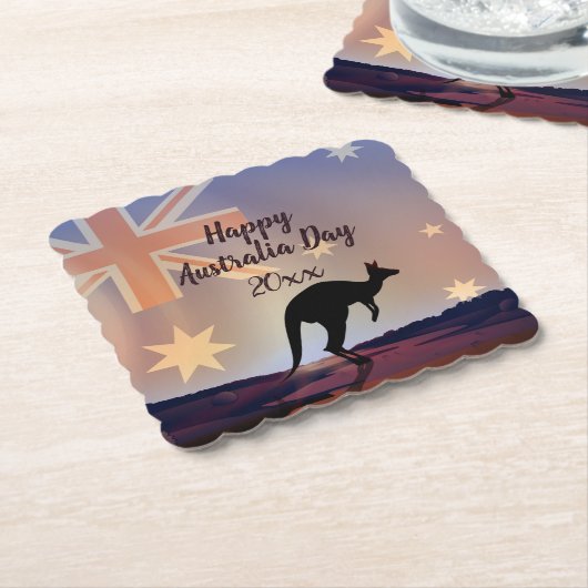 Kangaroo Australia Day Untersetzer (angewinkelt)