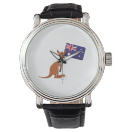 kangaroo australia flag armbanduhr