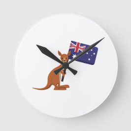 kangaroo australia flag runde wanduhr